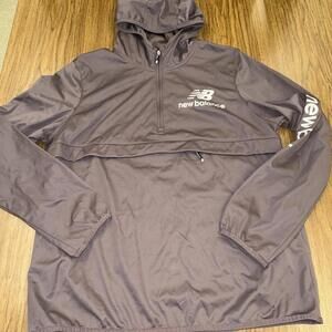 NEW BALANCE Jacket Womens Xl Hooded Running Windbreaker Anorak Purple